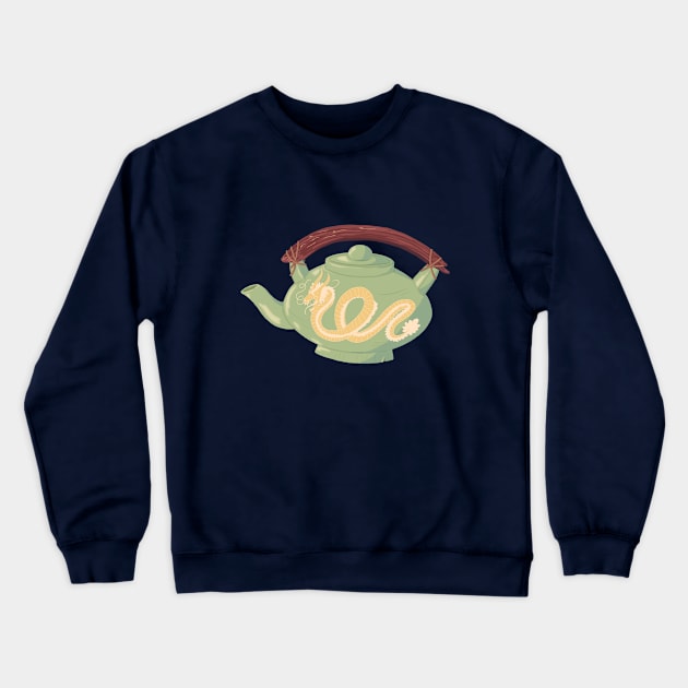 Dragon Tea Pot Crewneck Sweatshirt by Ollie Day Art